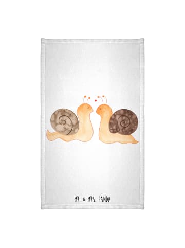 Mr. & Mrs. Panda Handtuch Schnecken Liebe ohne Spruch in Weiß