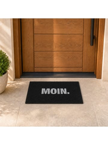 relaxdays Fußmatte "Moin" in Schwarz - (B)60 x (T)40 cm