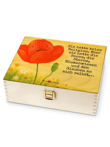 Mr. & Mrs. Panda Teebeutel-Box Blume Mohnblume Design mit Spruch in Weiß