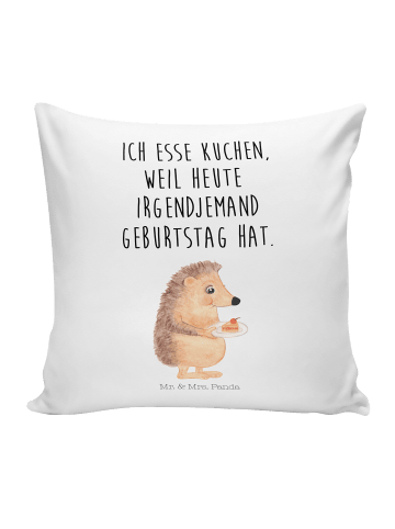 Mr. & Mrs. Panda kuschelkissen 40x40 Igel Kuchenstück mit Spruch in Weiß