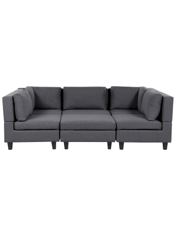 Beliani 6-tlg Modulsofa UNSTAD in Grau/Schwarz
