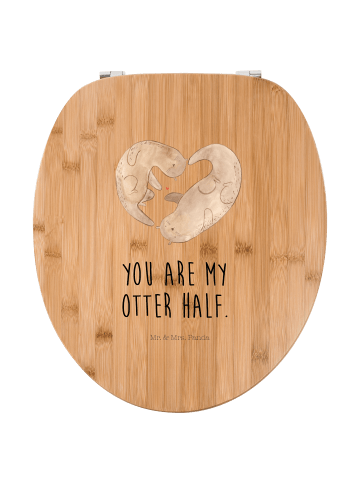 Mr. & Mrs. Panda Klodeckel Otter Herz mit Spruch in Braun