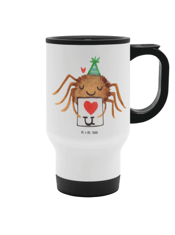 Mr. & Mrs. Panda Isolierbecher Spinne Agathe Brief ohne Spruch in Weiß