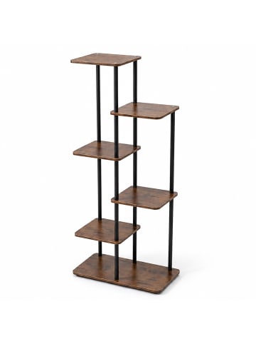 relaxdays Pflanzenständer in Schwarz/ Braun - (B)48 x (H)107 x (T)24 cm