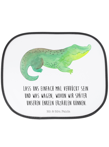 Mr. & Mrs. Panda Sonnenschutznetz Auto Krokodil mit Spruch in Weiß