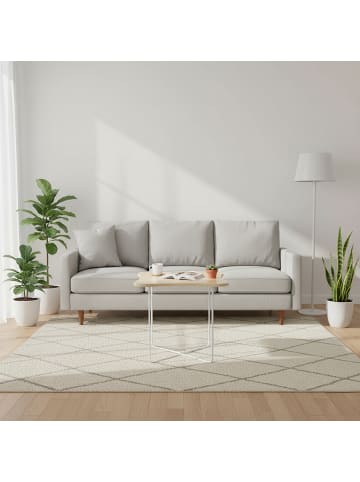 relaxdays Beistelltisch in Natur/ Weiß - (B)40 x (H)40 x (T)40 cm