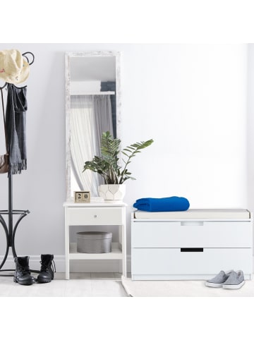 relaxdays Sitzkommode in Weiß - (B)80 x (H)45 x (T)36 cm