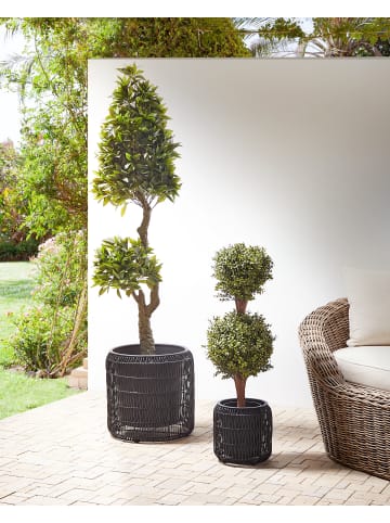 Beliani 2-tlg Outdoor Blumentopf BRODIEA in Schwarz