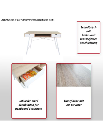 MCW Schreibtisch E92, Naturbraun weiß