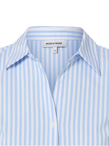 More & More Bluse in weiß hellblau