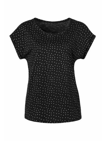 Vivance by Lascana Kurzarmshirt in rose, schwarz