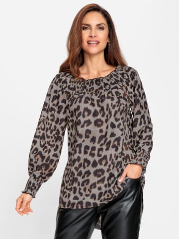 WITT WEIDEN Druckbluse in sand-schwarz-bedruckt