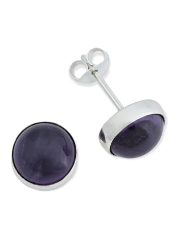 mantraroma 925er Silber - Ohrstecker (L) 9 x (B) 9 mm mit Amethyst