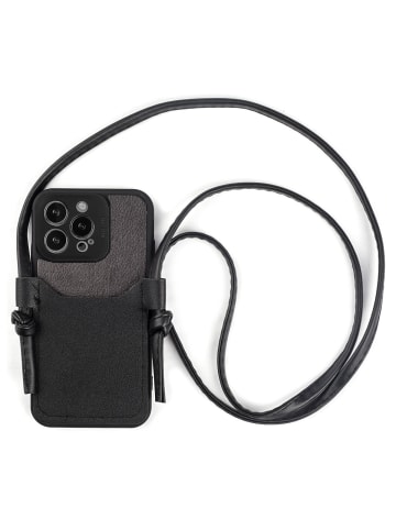 Platyne Handytasche aus Leder in Schwarz