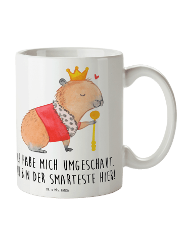 Mr. & Mrs. Panda Tasse Capybara König mit Spruch in Weiß