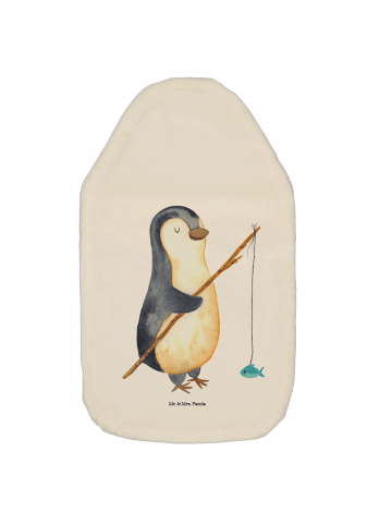 Mr. & Mrs. Panda Wärmflasche Pinguin Angler ohne Spruch in Weiß