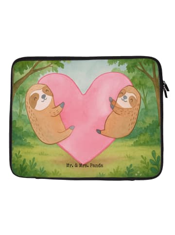 Mr. & Mrs. Panda Notebook Tasche Faultiere Herz Design ohne Spruch in Weiß