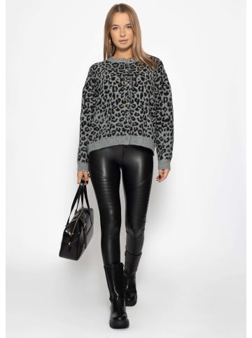 SASSYCLASSY Thermo High-Rise Biker-Leggings in Lederoptik in Schwarz