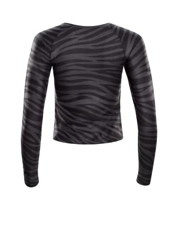 Winshape Functional Light and Soft Cropped Long Sleeve Top AET119LS in zebra/grey