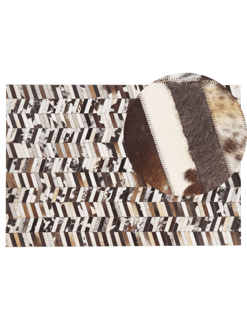 Beliani Patchwork AKYELE in Braun/Weiß - (W) 140 x (H) 1 x (L) 200 cm