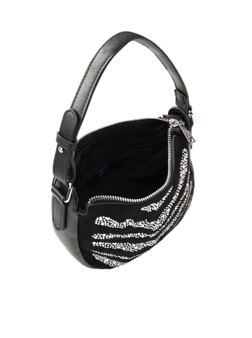 faina Schultertasche Mit Strass in Schwarz