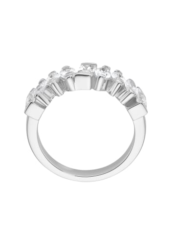 Giorgio Martello Milano Ring Mit Weißen Zirkonia In Verschiedenen Schliffarten in Weiss