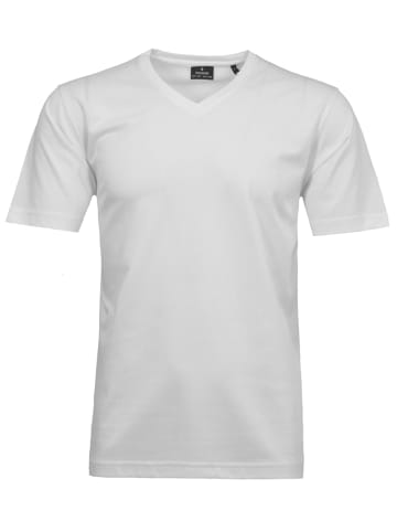 Ragman Softknit T-Shirt V-Ausschnitt in Weiß