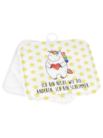 Mr. & Mrs. Panda Topfuntersetzer Einhorn Herz mit Spruch in Weiß