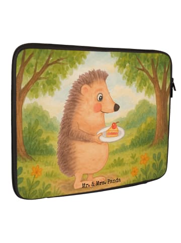Mr. & Mrs. Panda Laptop Tasche Igel Kuchenstück Design ohne Spruch in Weiß