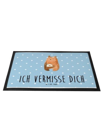 Mr. & Mrs. Panda Schmutzfangmatte Bär Vermissen mit Spruch in Blau Pastell