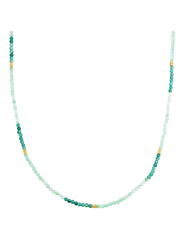 Glanzstücke München Kette aus Sterling Silber mit Amazonit in gelbgold
