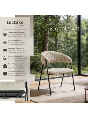 tectake Armlehnstuhl mit Steppmuster, Webstoff, gepolstert, 60 x 58 x 85 cm