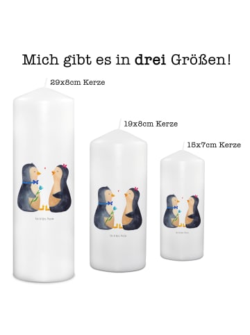 Mr. & Mrs. Panda Stumpenkerze Pinguin Pärchen ohne Spruch in Weiß