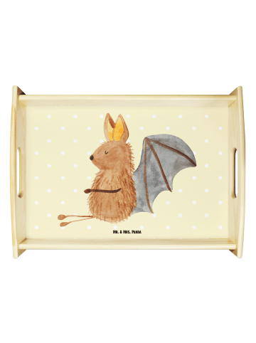 Mr. & Mrs. Panda Frühstückstablett Fledermaus Sitzen ohne Spruch in Gelb Pastell