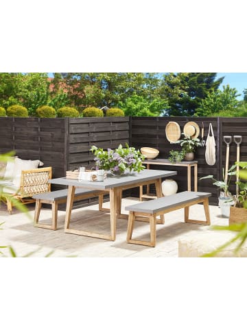 Beliani Gartentisch ORIA in Grau/Braun - (W) 90 x (H) 75 x (L) 180 cm