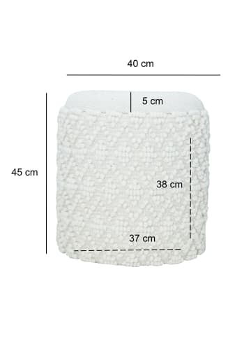 FineBuy Hocker und Sitzsäcke in Weiß / Stoff / 40x40x45