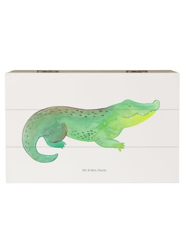 Mr. & Mrs. Panda Aufbewahrungsbox Krokodil ohne Spruch in Weiß