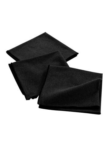 Douceur d’Intérieur Servietten aus Baumwolle MISTRALINE, 3er-Set in Schwarz, 40 x 40 cm