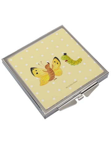 Mr. & Mrs. Panda Taschenspiegel Raupe Schmetterling ohne Spruch in Gelb Pastell