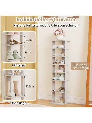 COSTWAY Schuhregal in Grau