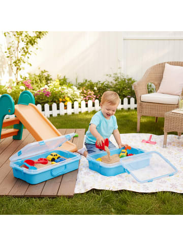 relaxdays 2x Sandkasten in Hellblau - (B)38 x (H)8 x (T)25 cm