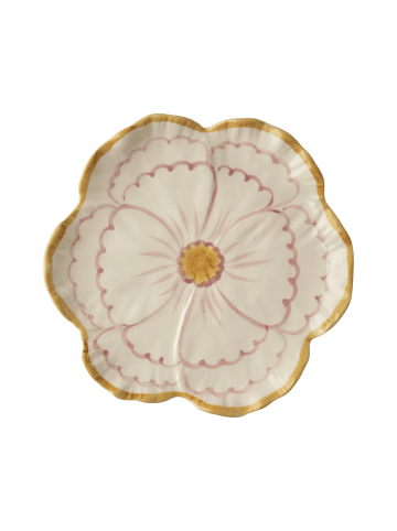 Rice Keramik Beilagenteller Blume in gelb