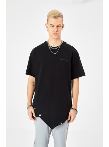Ossy Homer T-Shirt Oversize Fit mit 320gsm Baumwolle in Schwarz