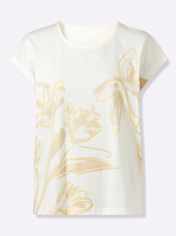 Sieh an! Rundhalsshirt in ecru-sand-bedruckt