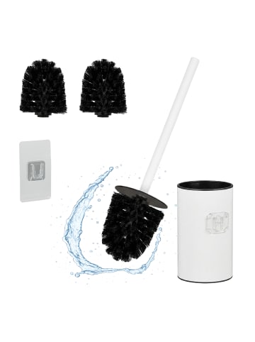 relaxdays Toilettenbürste in Weiß - (B)9 x (H)40,5 x (T)10 cm