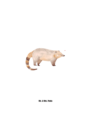 Mr. & Mrs. Panda Wasserflasche Nasenbär ohne Spruch in Weiß