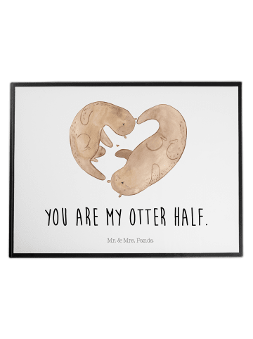 Mr. & Mrs. Panda Tischschutz Otter Herz mit Spruch in Weiß