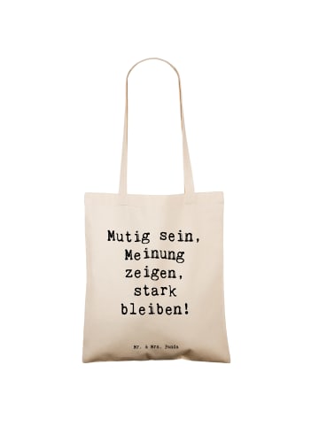 Mr. & Mrs. Panda Strandtasche Spruch Mutig zu seinen Meinungen s... in Creme