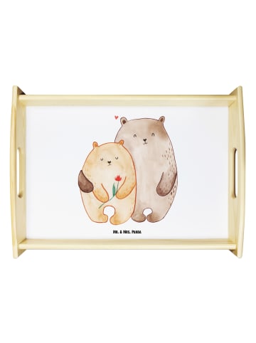 Mr. & Mrs. Panda Servier Tablett Bären Liebe ohne Spruch in Weiß