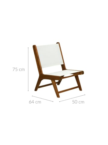 Ambiance Gartenmöbelset, Tisch und Stühle in Weiß, (B) 50 x (H) 75 x (L) 64 cm